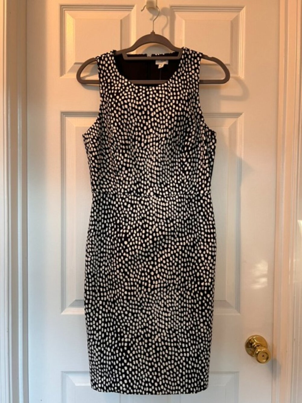 J.Crew Factory Black & White Sleeveless Sheath Dress – Size 6 (NWT)